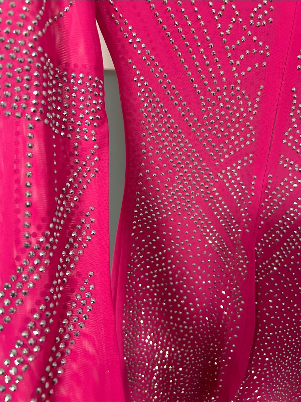 Fuchsia Long-Sleeve Embellished Sheath Dress - Picture 4 of 4